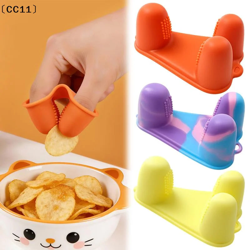 Silicone Snacks Finger Cover Oil-proof Dirt-proof Food Clips Non-slip Qme