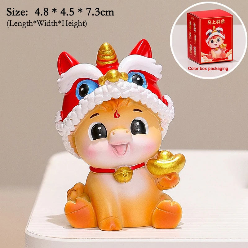 2026 Cute Year Of The Horse Ornament Lucky New Year Horse Toy DIY Desktop Decoration Car Ornament Pony Decor New Year Gift Qme A17