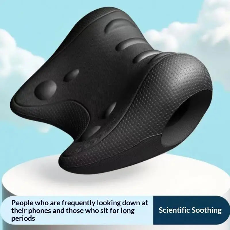 Cervical Support Massage Pillow C-shaped Contour Fatigue Relaxation Qme Black