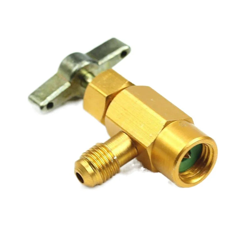 1/4 Thread Adapter R-134a Refrigerant Can Dispensing Bottle Tap Opener Valve 60*35mm Car Air Conditioner Auto Car Accessories Qme
