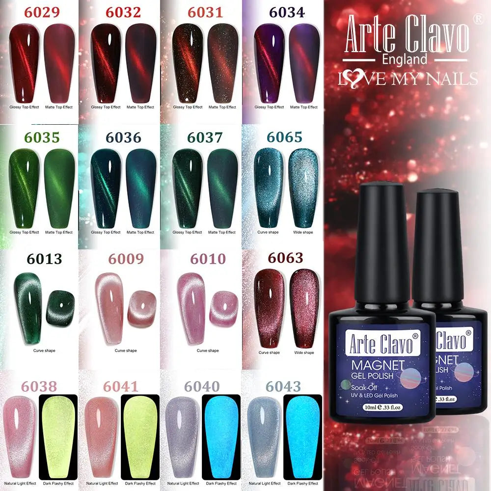 Arte Clavo Shining Transparent Cat Eye Magnetic Gel Unicorn Auroras Qme
