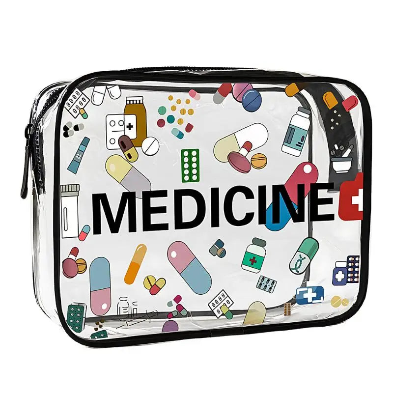 Transparent Single-Sided Print Cosmetic Bag Portable Travel Toiletry Bag Thickened Makeup Bags Organizer PVC Storage Pouch Qme A7