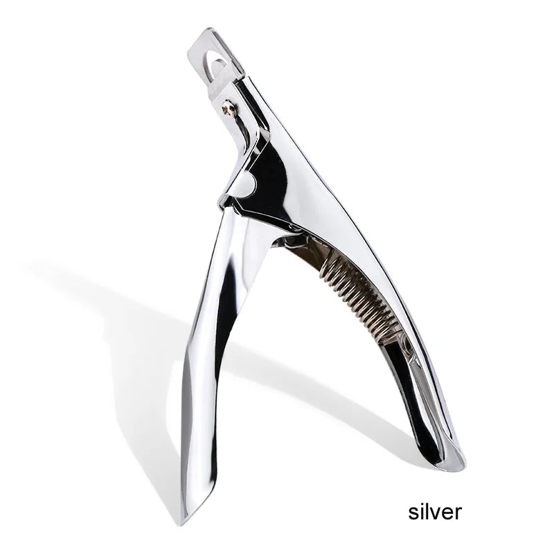 Stainless Steel U Shaped False Nail Cutter Professional Acrylic Nail Tip Trimming Clipper Multipurpose Manicure Salon Care Tool Qme Sliver