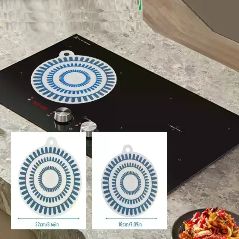 Induction Cooktop Mat Non-slip Silicone Scratch Protector Silicone Thermochromic Induction Cooktop Protective Cover Pot Mat Qme