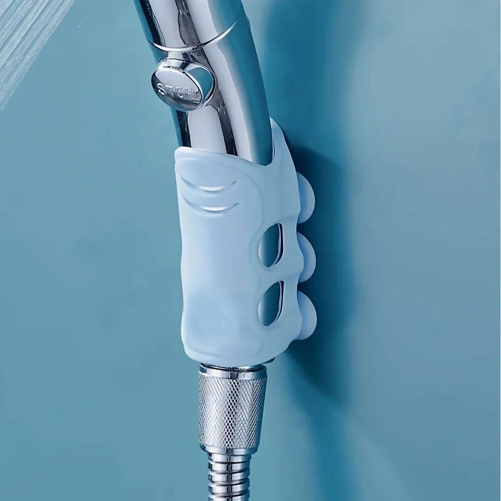 Powerful shower head stand- Durable, removable wall suction cup stand for handheld shower head, lightweight bathroom accessories Qme