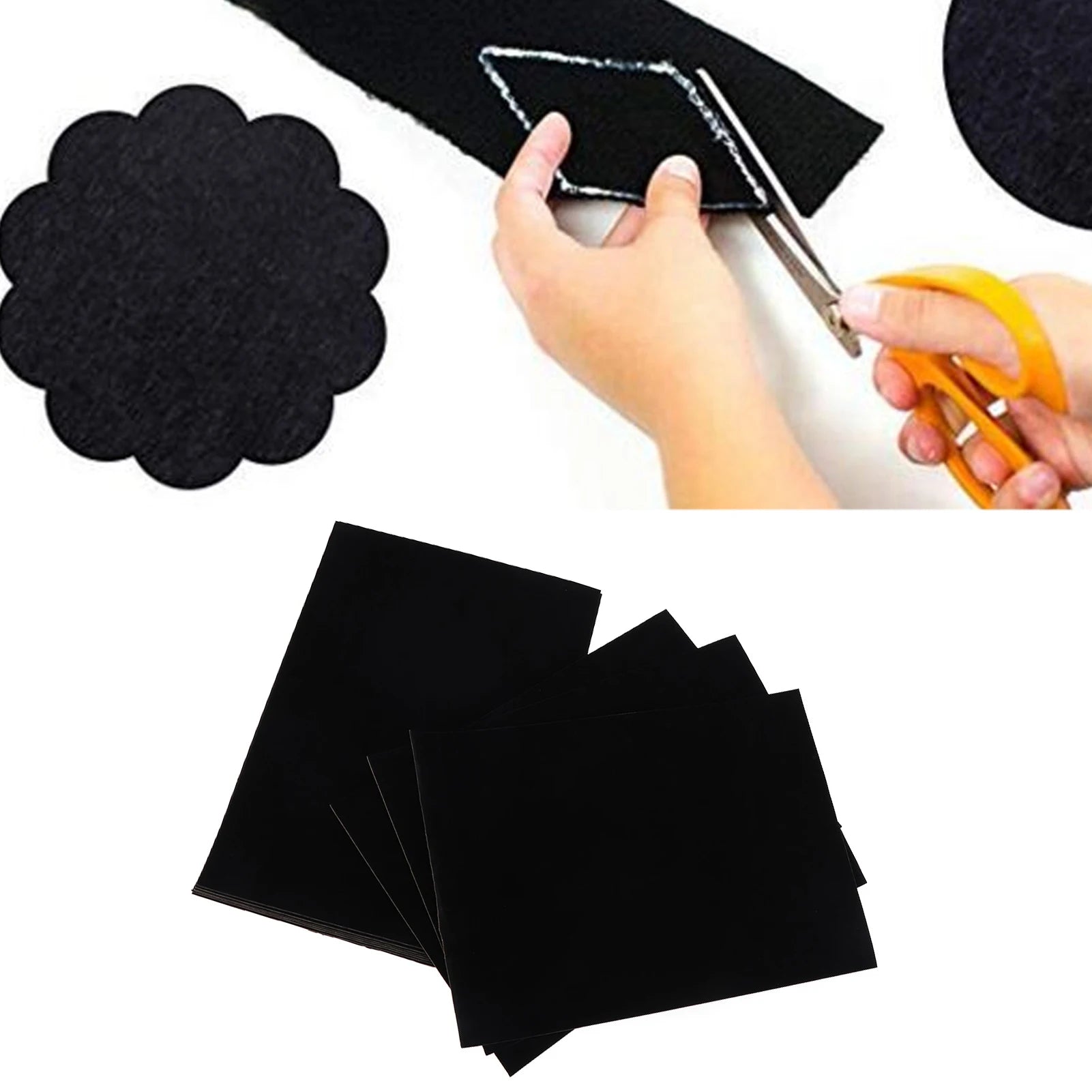 Black Flocked Cloth Self adhesive Flocked Cloth Self adhesive Black Jewelry Box Lint Lining Sticky Flocked Cloth Accessory Qme