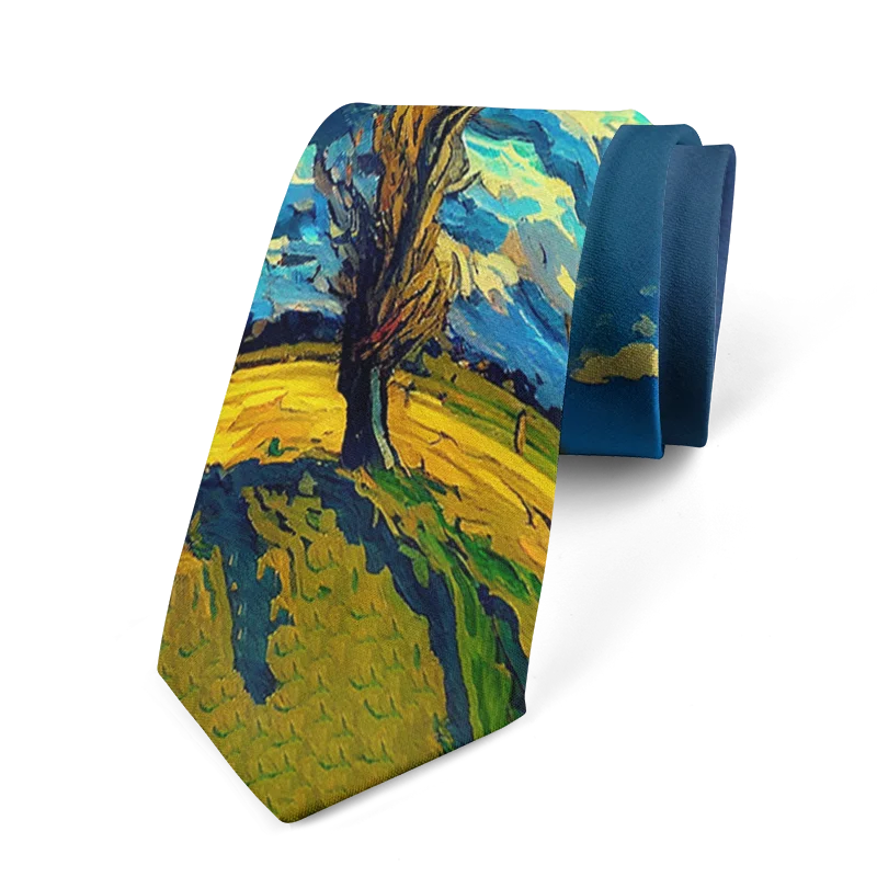 Classic Oil Painting High-quality Printing Novel Tie Personalized Qme style5