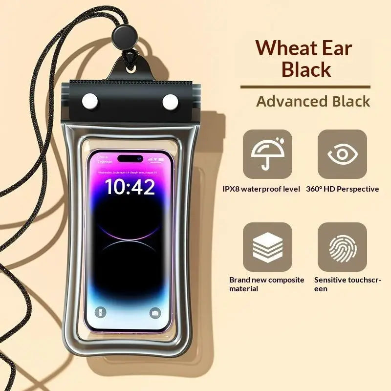 Waterproof Phone Bag Pouch Case Swimming Diving Clear Armband Qme Black