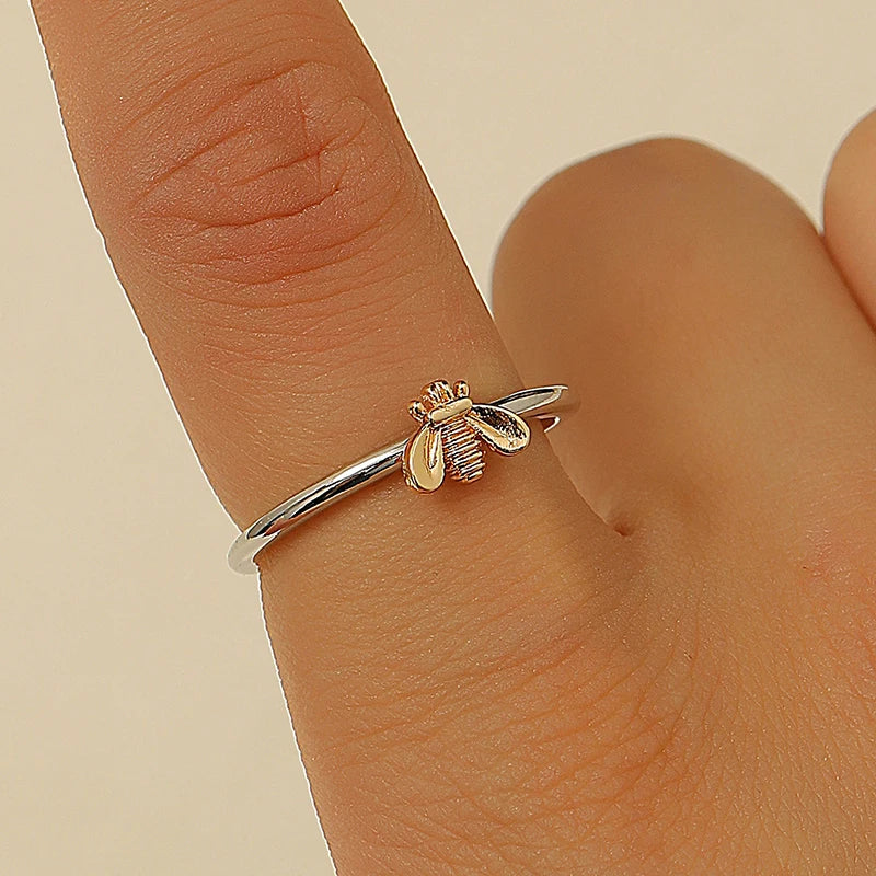 Luxury Honeybee Flower Bee Engagement Rings, Fine Jewelry Gift for Women Qme