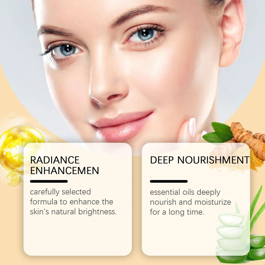 Turmeric Facial Essence Oil Nourishing Brightening Fade Dark Spot Skin Care Smoothing Firming Glowing Complexion Moisturizing Qme