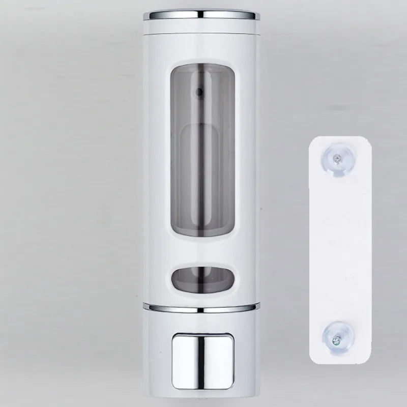 Liquid Soap Dispenser Wall Mounted Refillable Bathroom Kitchen Hotel Qme WHITE