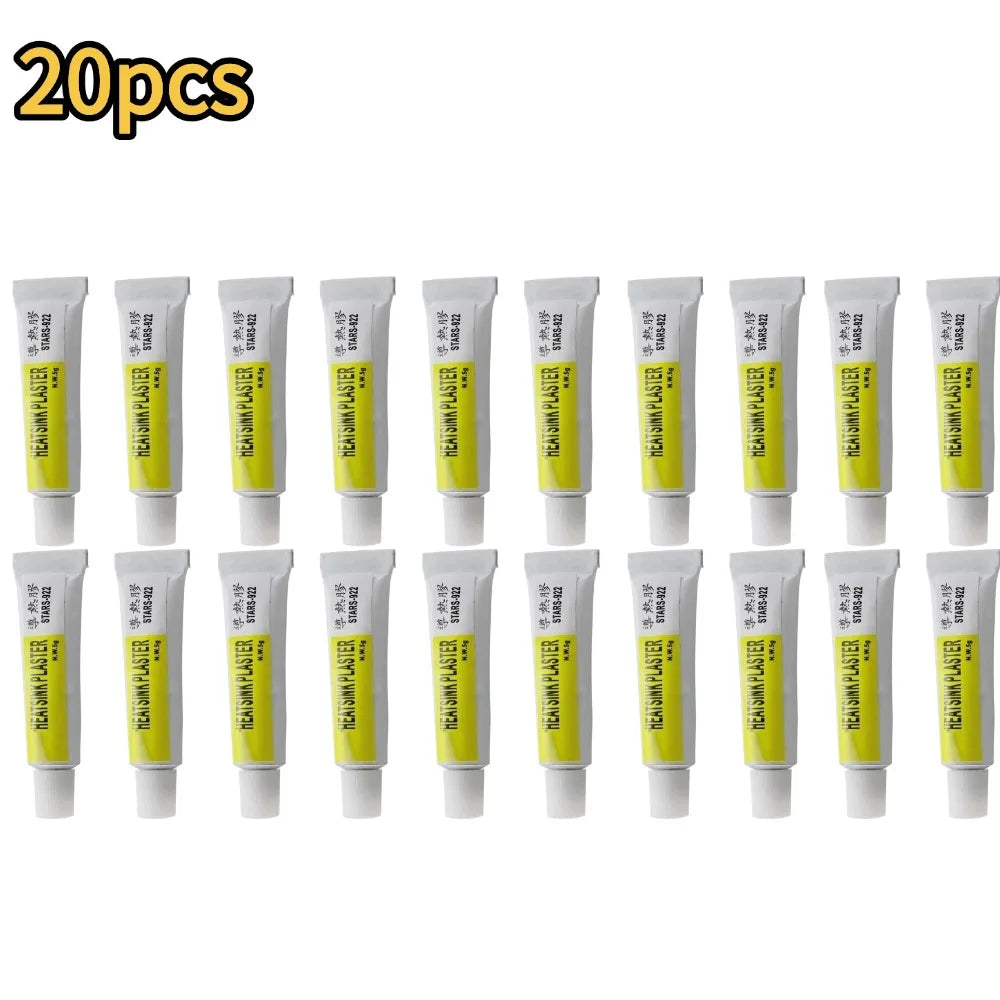 1-20pcs Heatsink Plaster Thermal Silicone Adhesive Cooling Paste Strong Adhesive Compound Glue For Heat Sink Sticky Qme 20pcs