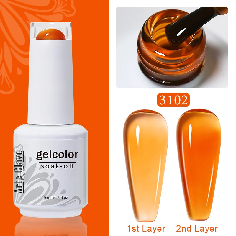 Arte Clavo Solid Gel Nail Polish Rainbow Summer Varnish Soak Off