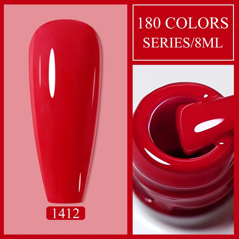 Arte Clavo Red Glitter Gel Nail Polish Yellow Holographic Spring Qme 1412