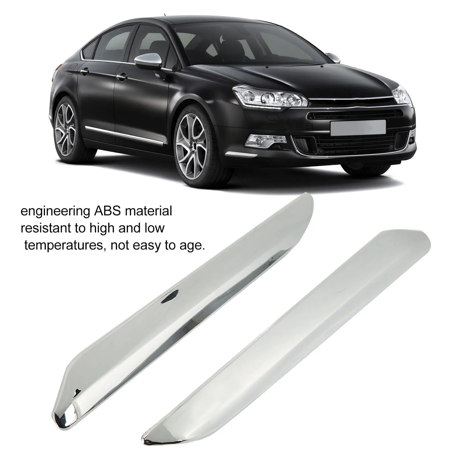 1Pair Front Bumper Chrome Silver Trim 7810G3 Left & Right for Citroen C5 X7 2007-2015 Anti-Scratch Bumper Strip Car Exterior Qme