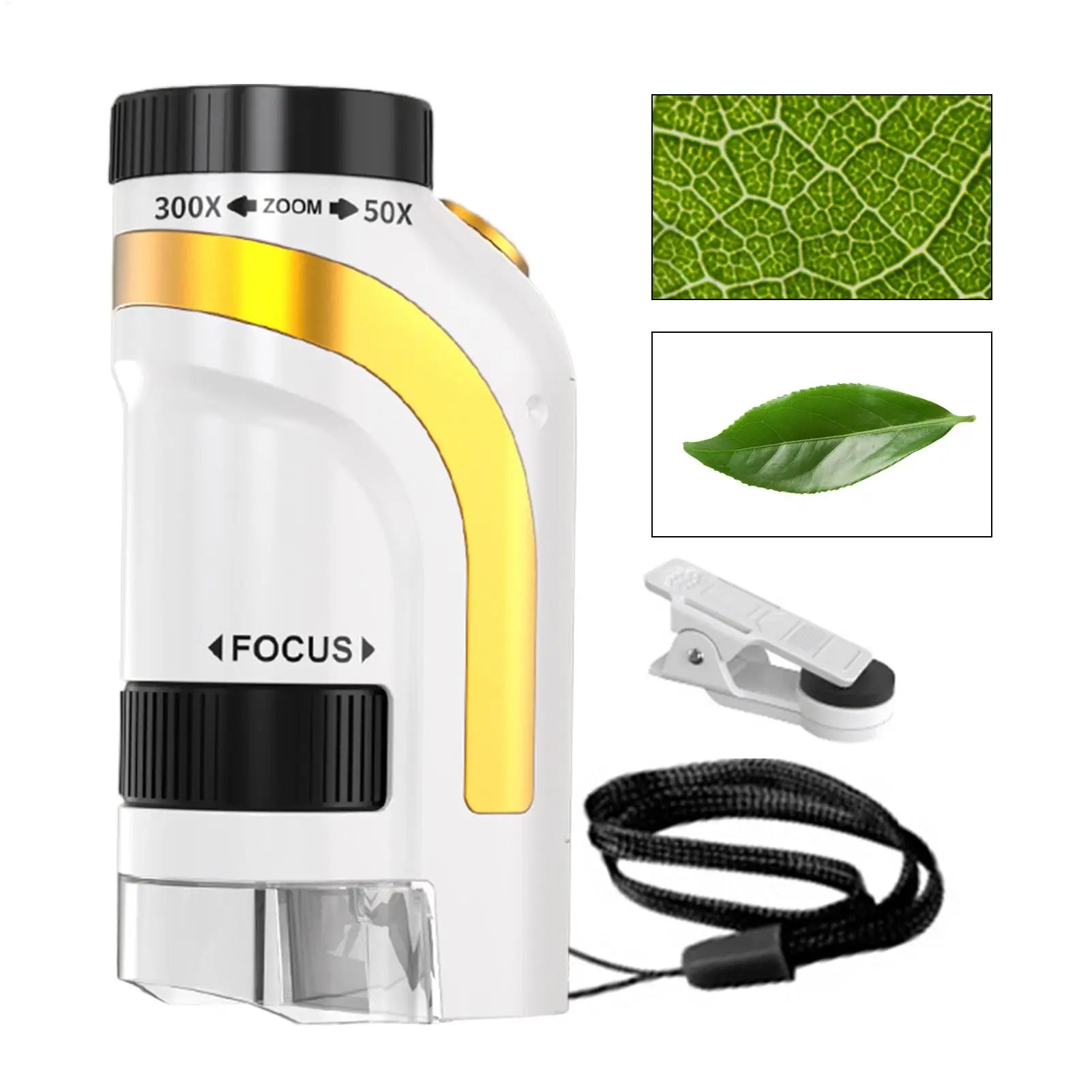 Kids Microscope Handheld 50x-300x Digiscope With LED Light Pocket Hand Microscope for Kid Boys Girls Christmas New Year Birthday Qme