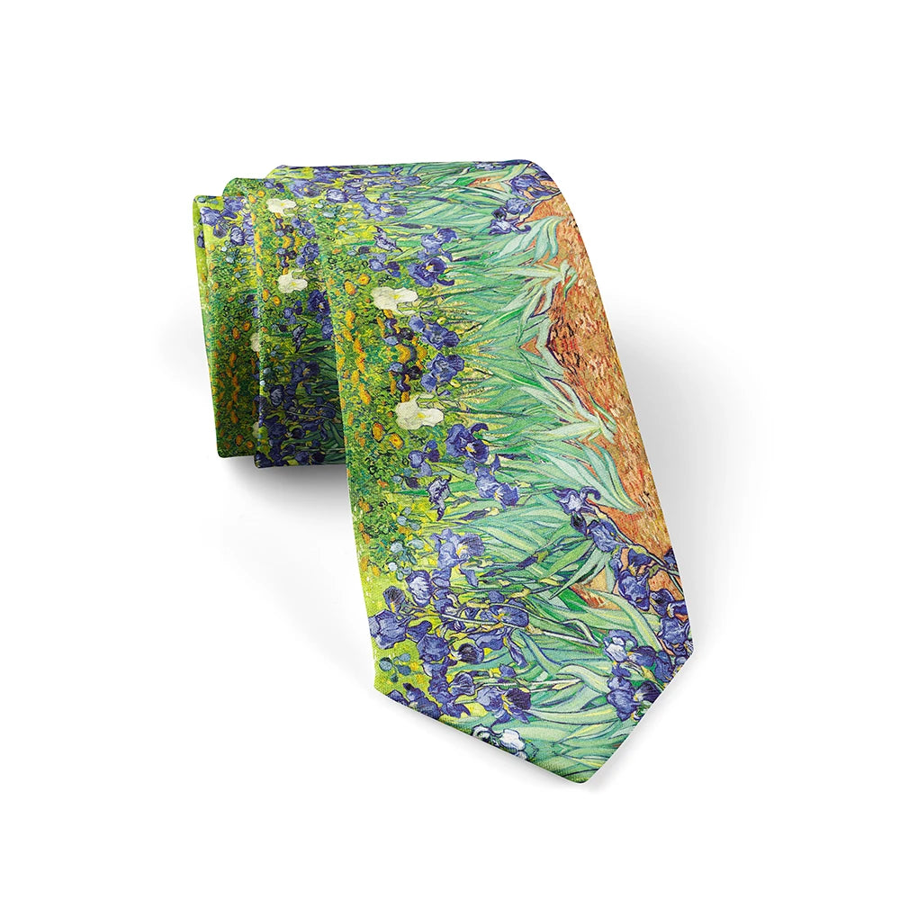 3d Printed Oil Painting Tie Men's Fun Fashion Business Wedding Party Qme style2 China Mainland