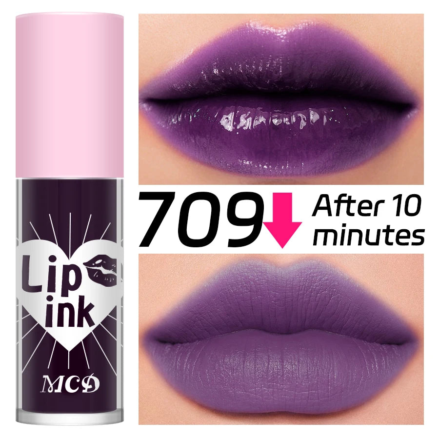 Waterproof Matte Lip Tint Long-lasting Glaze Sexy Plump Glow Oil Qme 709