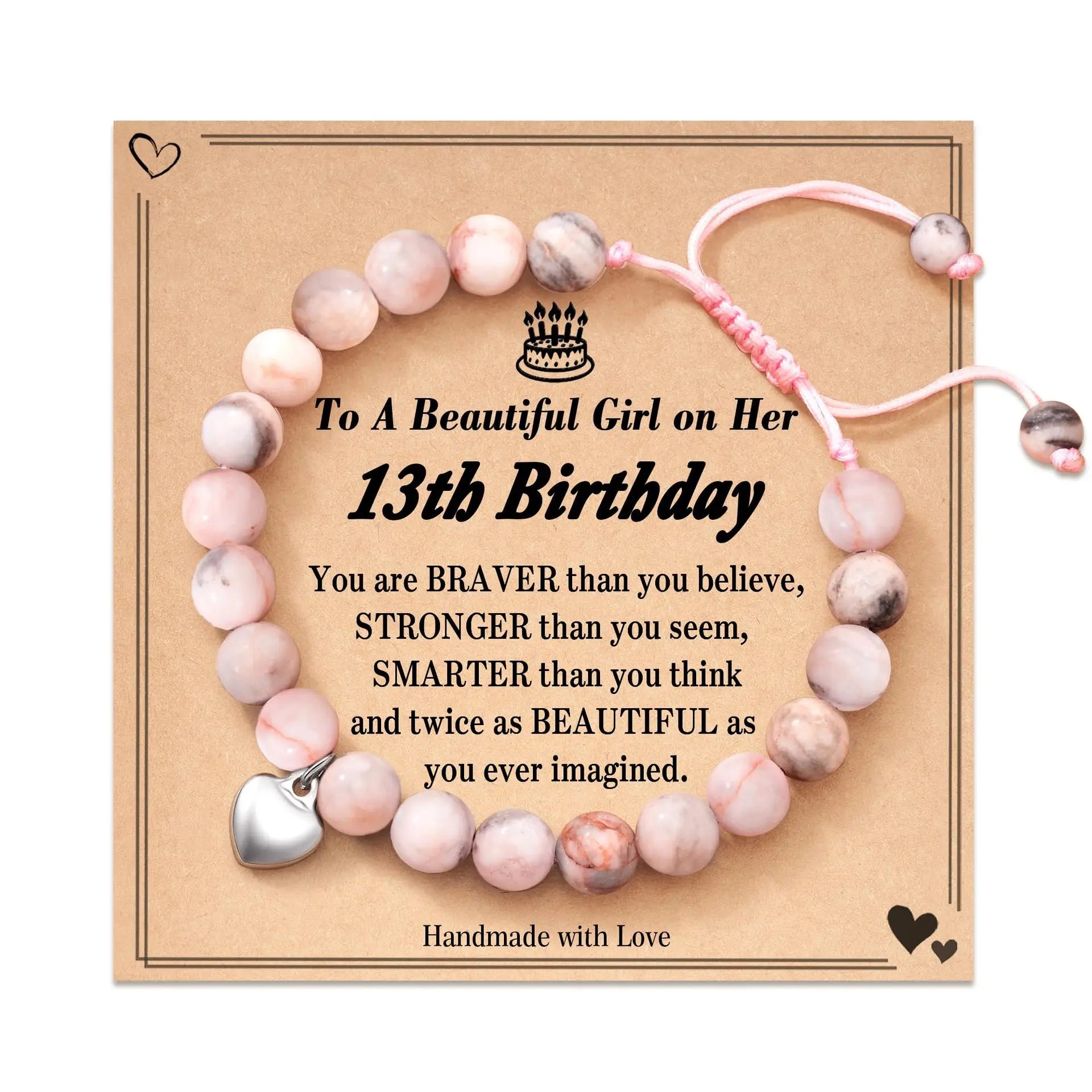 New Arrival Gifts for Birthday/ Love-Natural Stone Beaded Bracelet Handwoven Braided Adjustable Bangle Unisex Fashion Jewelry Qme Pink13tb Birthday