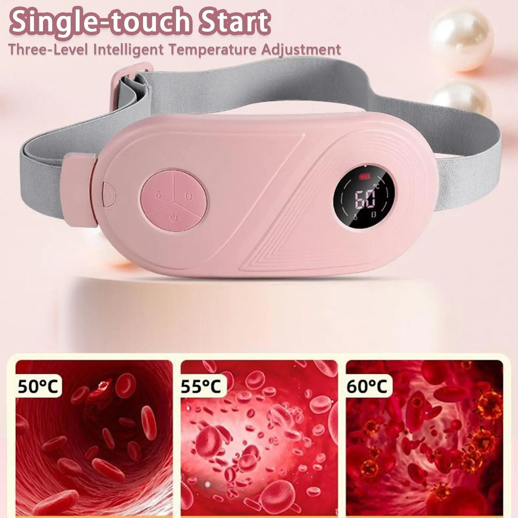 Heating Pad for Period Cramps Vibrating Heat Belt for Period Cramp Cordless Massager for Back Abdomen Waist Home Bed Office Qme