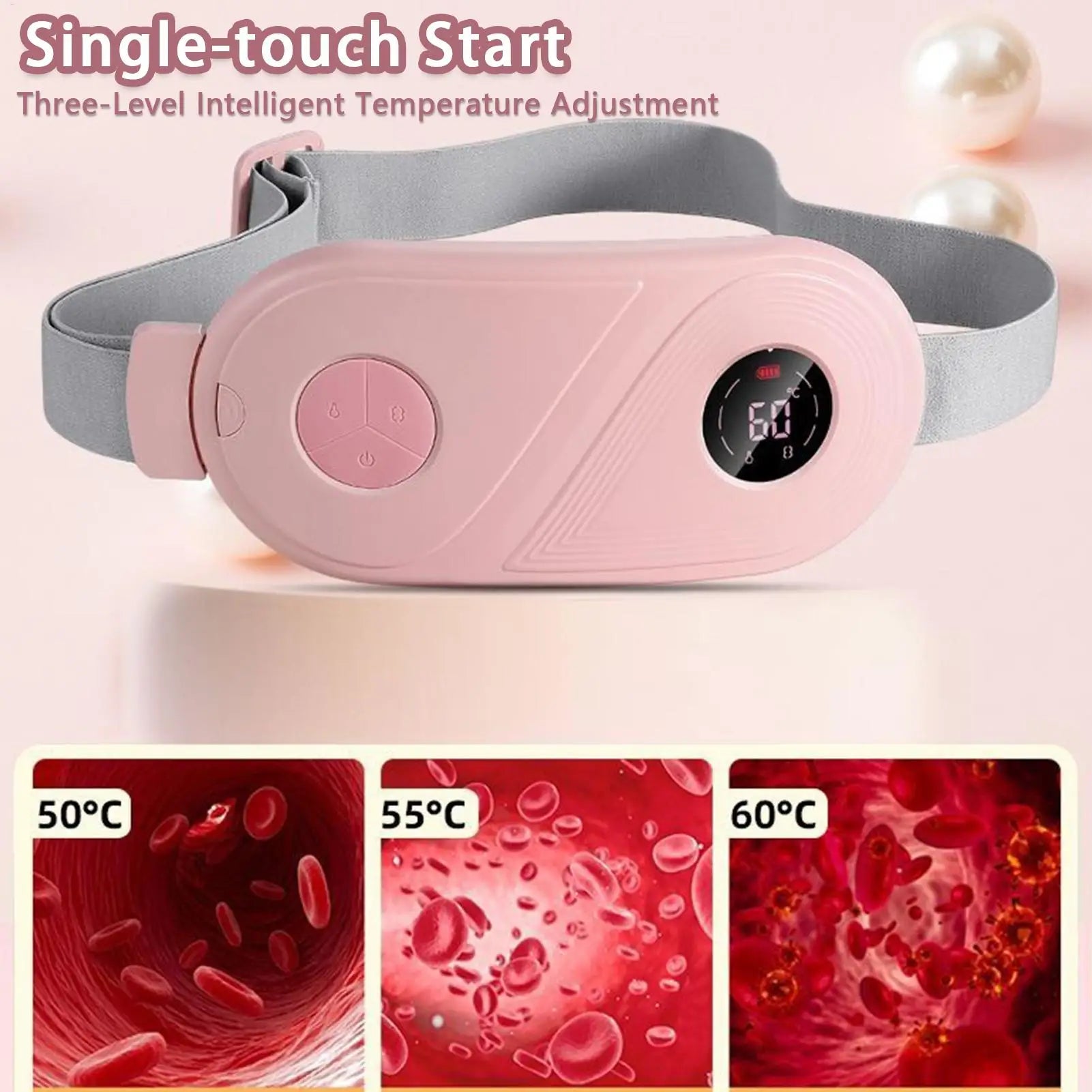 Heating Pad for Period Cramps Vibrating Heat Belt for Period Cramp Cordless Massager for Back Abdomen Waist Home Bed Office Qme