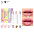 QIBEST Color Changing Lip Balm Makeup Sets Moisturizing Colorless Pink Orang Tinted Lipstick Lasting Lip Stain Cosmetic Lip Care Qme Lip Balm Sets