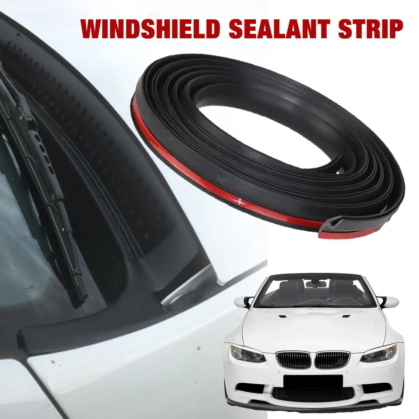 Car Windshield Seal Strip Rubber Front Window Gap Filler Waterproof Qme