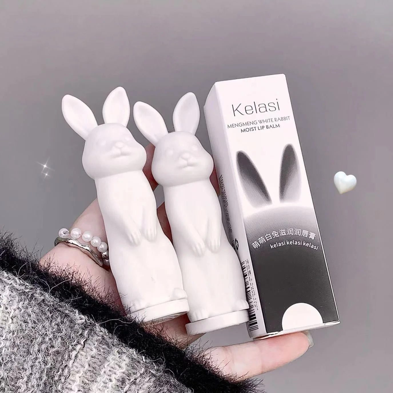 Cute Rabbit Moisturizing Lipstick Prevent Dryness Fade Lip Lines Qme white