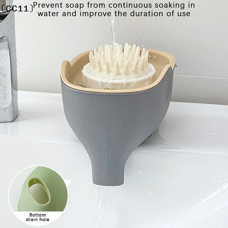 Double Layer Creative Elephant Shape Soap Box Dish Drainable Holder Qme