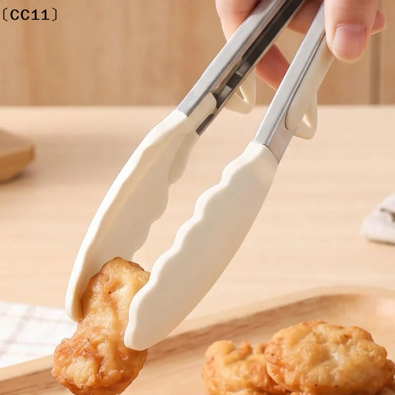 Silicone BBQ Grilling Tong Cooking Salad Bread Serving Non-stick Qme