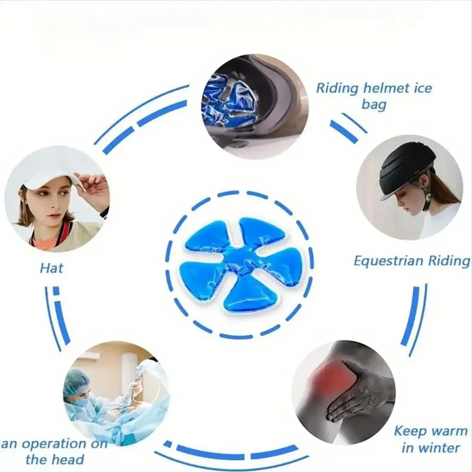 Hard Hat Ice Pack Cooling Breathable Reusable Hat Helmet Cold Pad for Cycling Helmet Cycling Camping Climbing Running Outdoor Qme