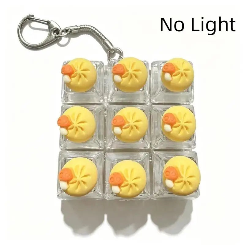 Keyboard Fidget Toy Keychain with LED Light 9 Button Clicker Anti Anxiety Stress Relief Toy for Party Favors Gifts Qme A13 one size