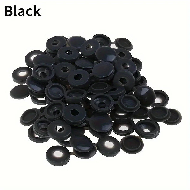 100pcs Self-tapping Screw Cross Special Lid Decorative Hole Plug Self-tapping Screw Cap Qme 100pcs Black