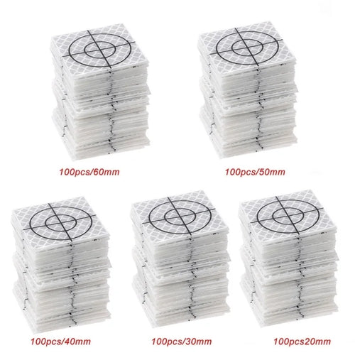100pcs 0/30/40/50/60mmtotal Station Reflector Reflector Sheet For Total Station Survey Target Sheet Reflective Sticker Qme