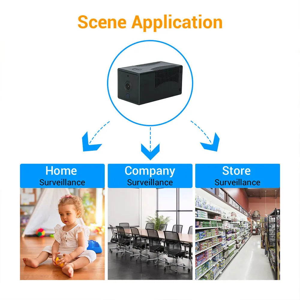 ESCAM G17 1080P Mini Wifi Camera Small Rechargeable Battery Powered Wireless CCTV Security Surveillance Camera Night Vision Cam Qme