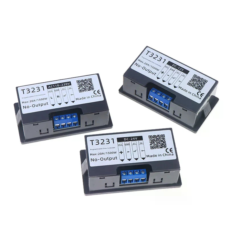 T3231 Cyclic Timing Delay Relay DC12V 24V AC110-220V Red And Blue Dual-Display Delay Relay Module Automotive Timing Relay Switch Qme