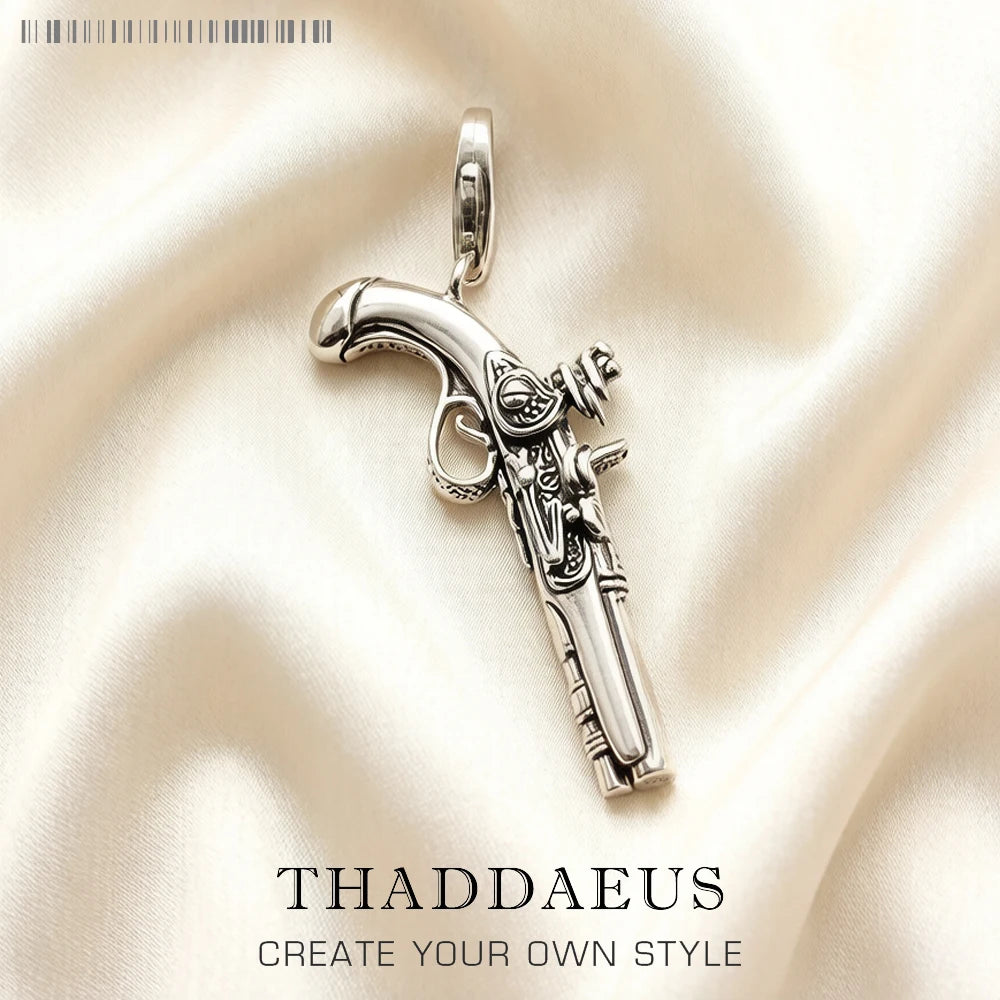 Pirate Gun Pendant Brand Fashion Jewelry Europe Rebel 925 Sterling Silver Accessories Gift For Women & Men Qme Default Title