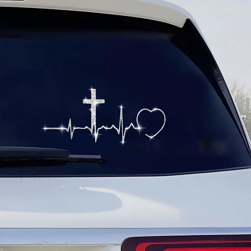 Reflective heart-shaped pattern stickers, suitable for use on cars, motorcycles, laptops, and glass decorations. Qme