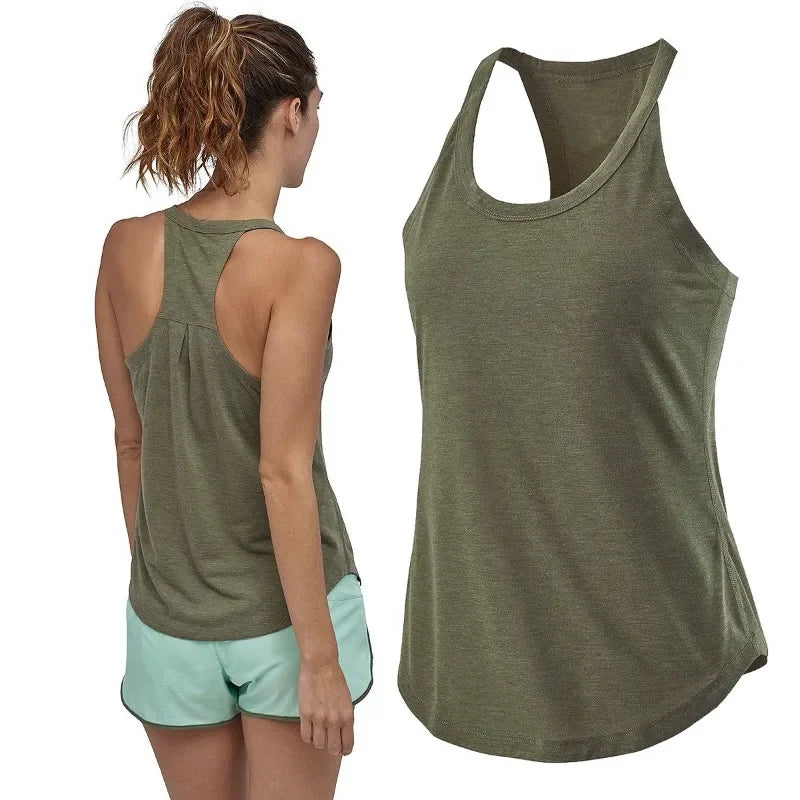 Sleeveless Racerback Yoga Tank Top,Women's Quick Dry Running Training Sports Vest Middle-aged Casual Sleeveless T-shirt Qme