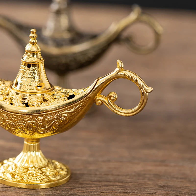 Home Decor Hollow Legend Aladdin Magic Genie Lamps Incense Burners Qme