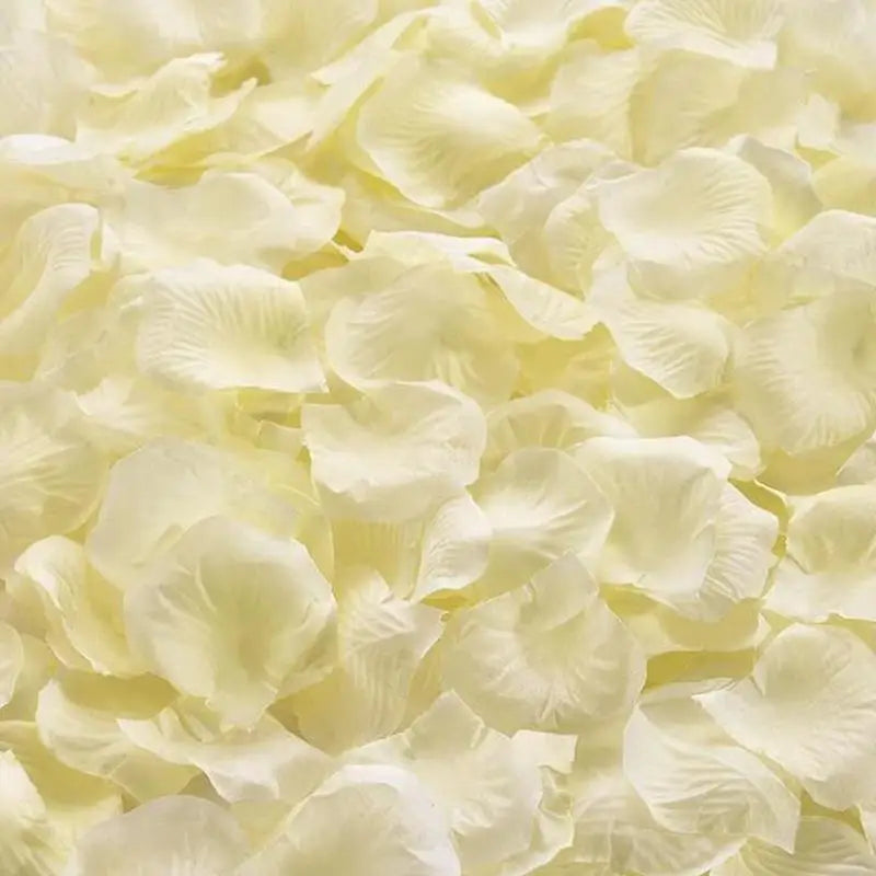 1000Pcs Artificial Fake Rose Petals Colorful Simulation Silk Rose Petal For Valentines Day Wedding Party Romantic Decoration Qme White