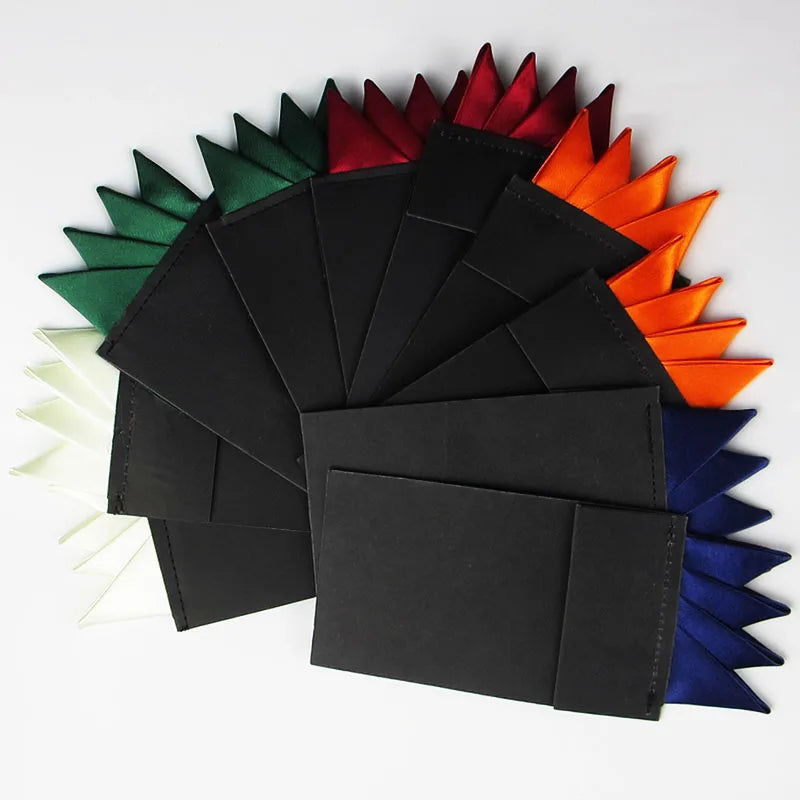 Men's Pre-folded Pocket Square Card Triangles Wedding Groom Party Qme
