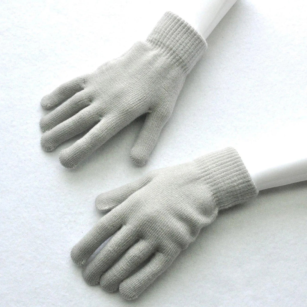 Adult Solid Color Knitted Gloves Outdoor Activity Sports Riding Warm Windproof Gloves Household Protective Gloves Qme