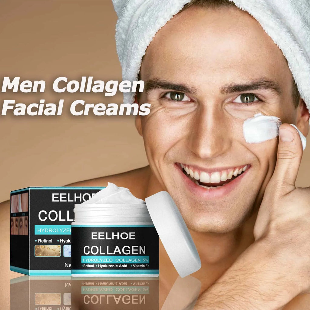 Collagen Creams For Men Smooth Wrinkle Firming Lifting Moisturizing Hyaluronic Acid Brightening Facial Cream Facial Skin Care Qme