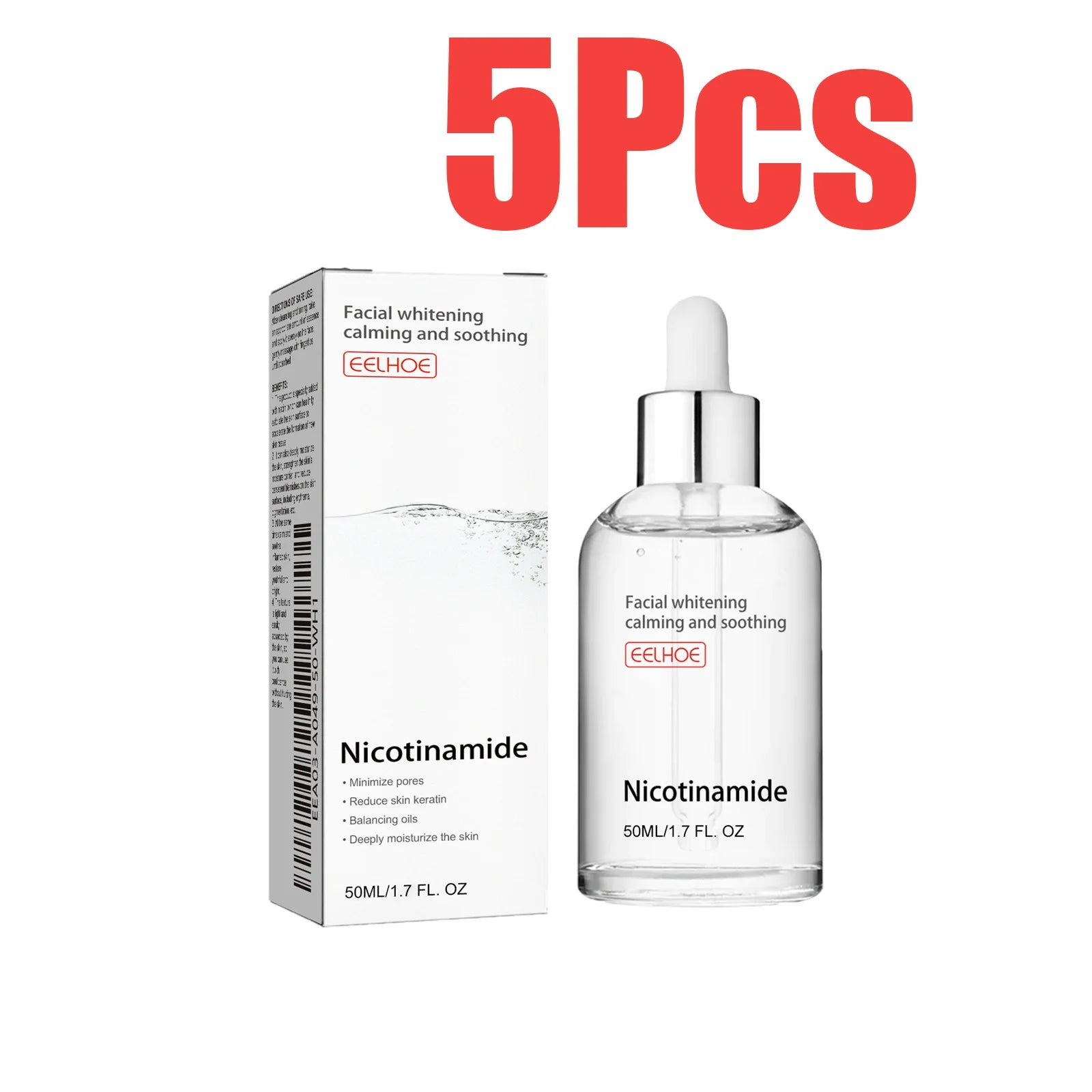 Niacinamide Face Serum Brightening Lighten Dark Spots Acne Marks Fade Blemishes Pigmentation Moisturizing Facial Essence Qme 5 x 50ml Boxed
