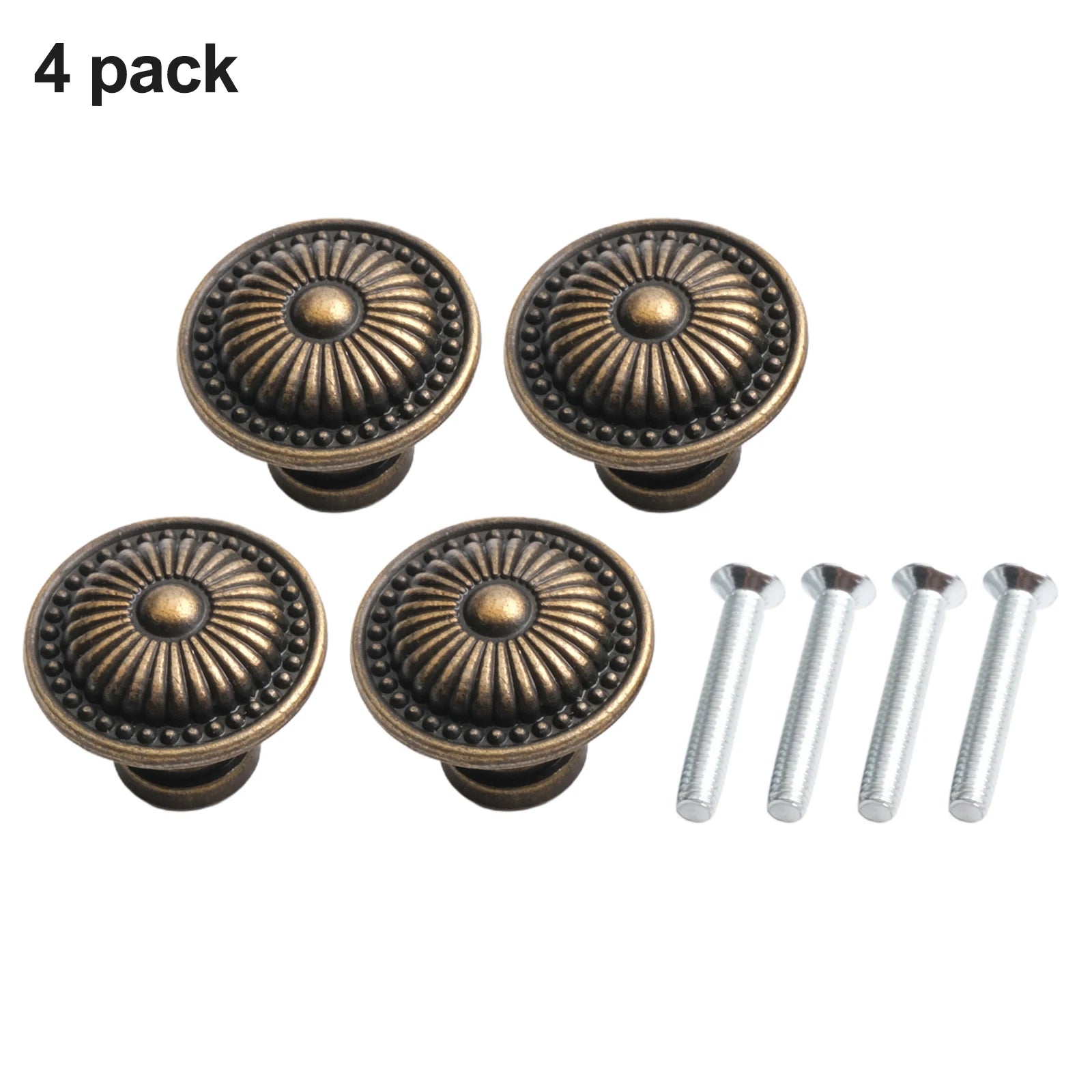 4Pcs Vintage Bronze Cabinet Knobs Set Cupboard Door Pull Knob Zinc Alloy Dresser Knob Furniture Handle Pulls Jewelry Box Knobs Qme Default Title