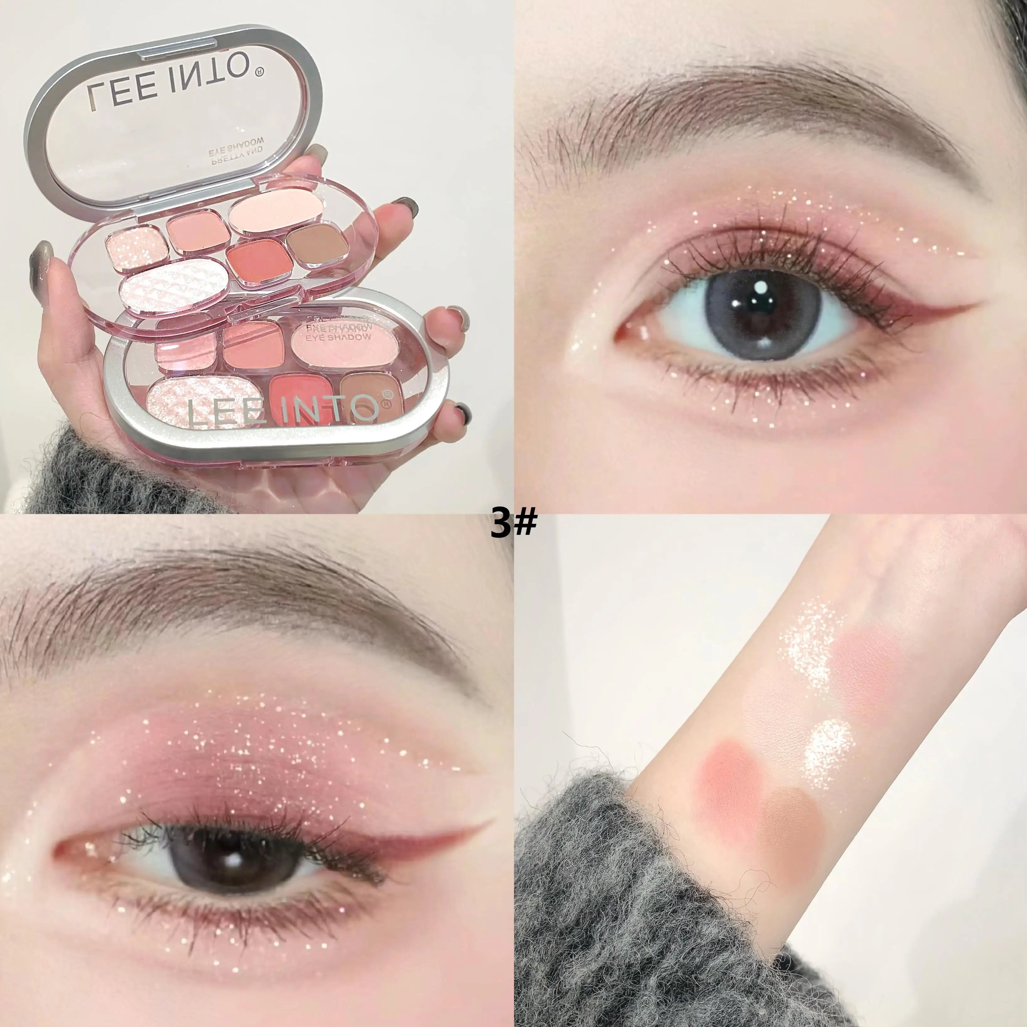 LEE INTO 6-color Eyeshadow Palette Matte Glitter Long-lasting Good Qme GL6877-3