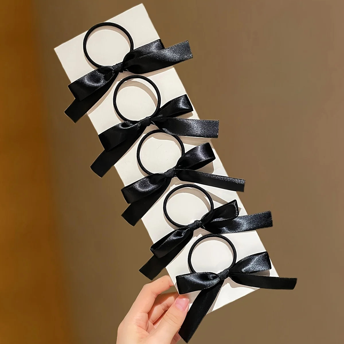 5PCS Women's Style, Fashionable and Cute, Black Bow Hair Tie, Suitable for Daily Use, Recommended Gift Hair Accessories Qme