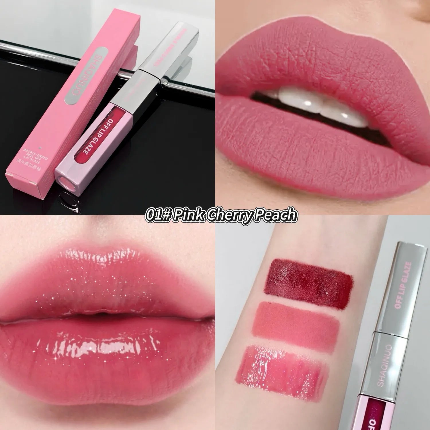 SHAQINUO Peel Off Stain Lip Oil Duo Dual Action Treatment Instant Qme S9151-01