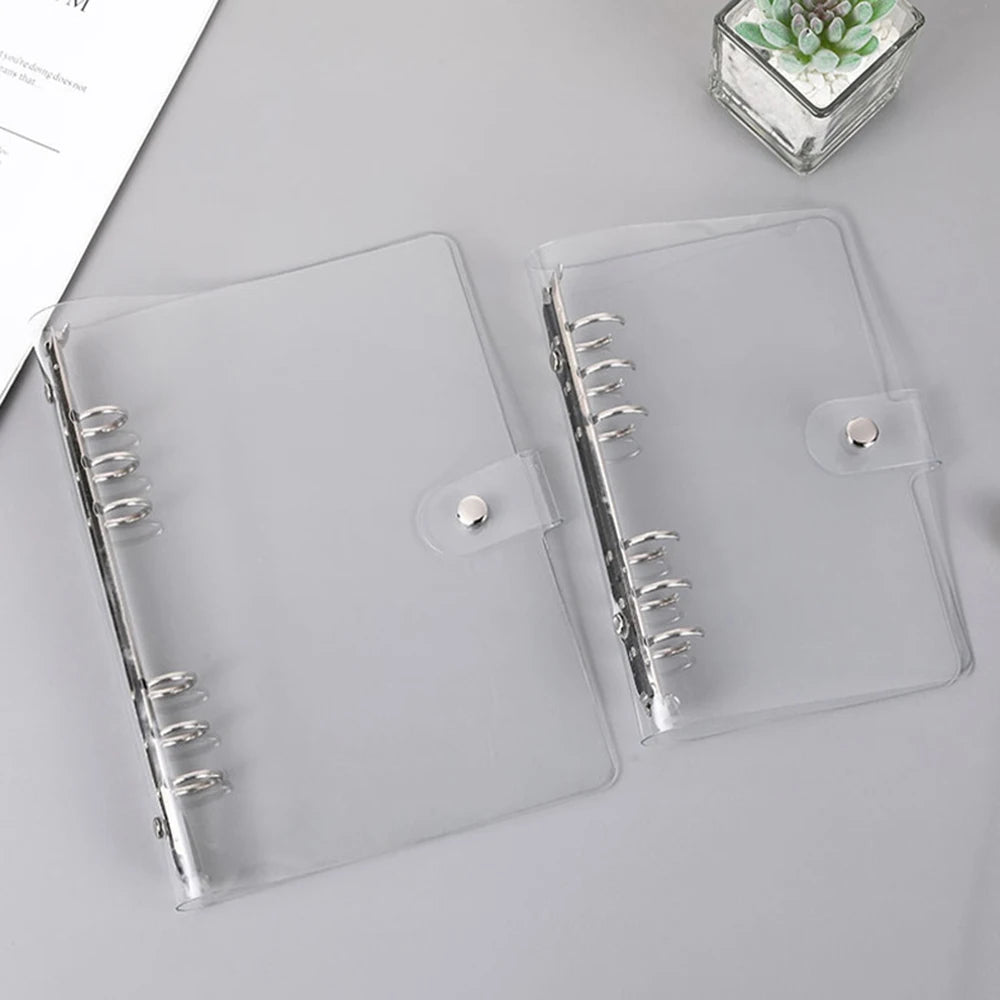 Travel Ledger Seal Punch Card A5/A6 Notebook Transparent Loose-Leaf Pvc Shell Ledger School Office Qme